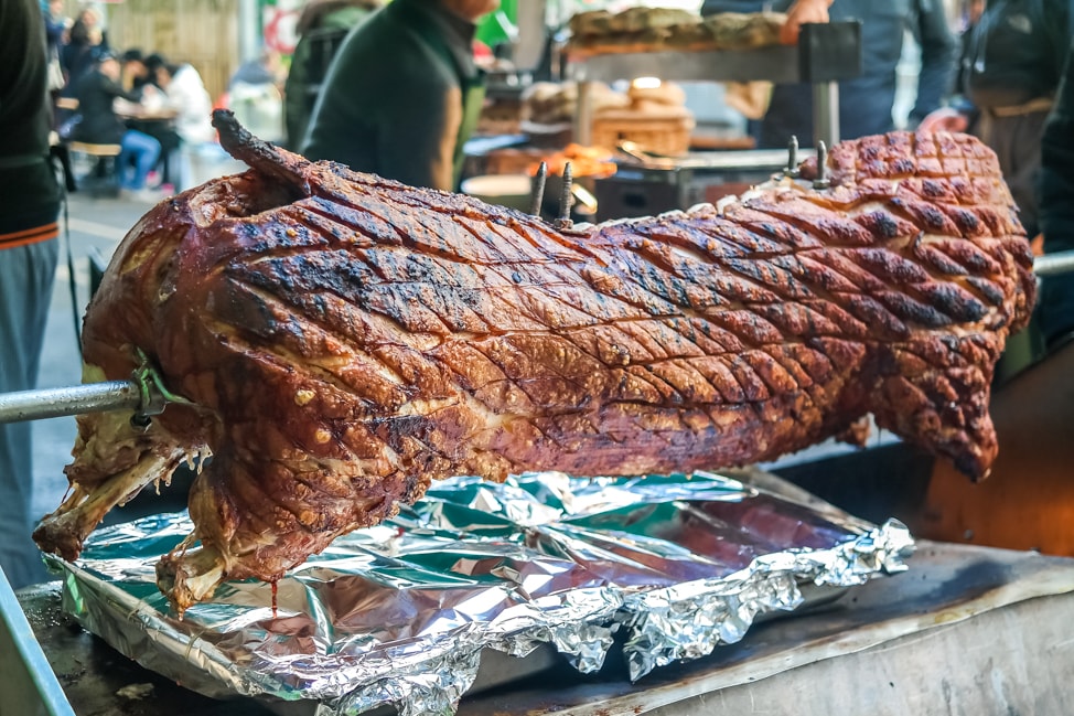 What to eat at Borough Market, London: Roast Hog, on full display