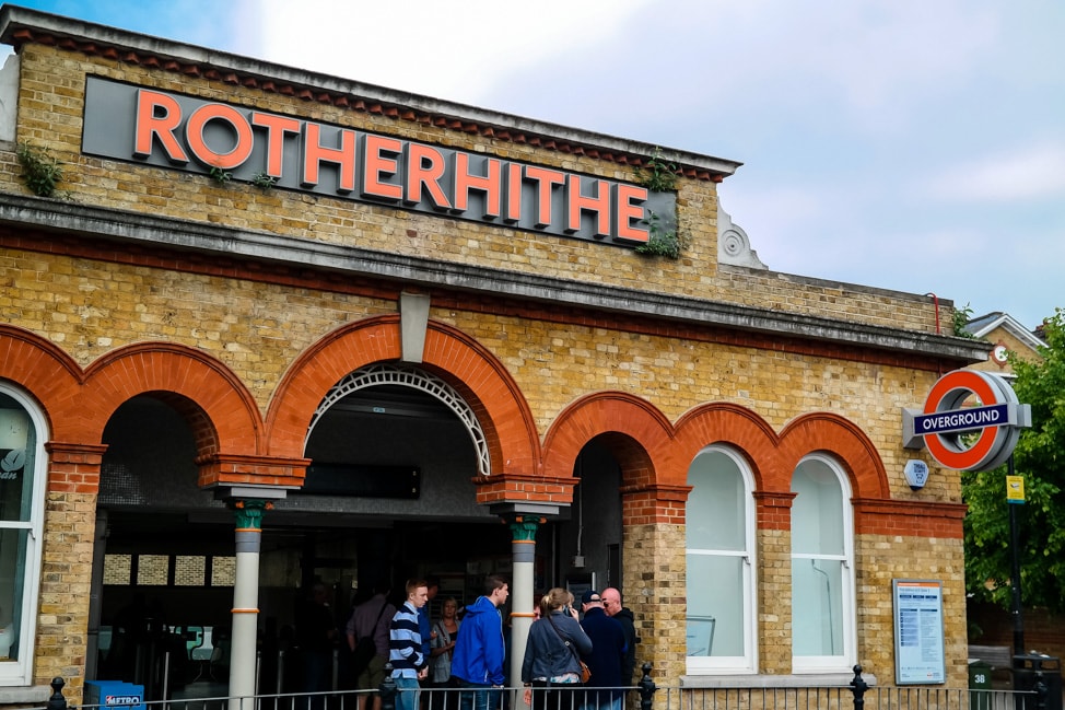 The Rotherhithe Overground Station on the edge of Bermondsey