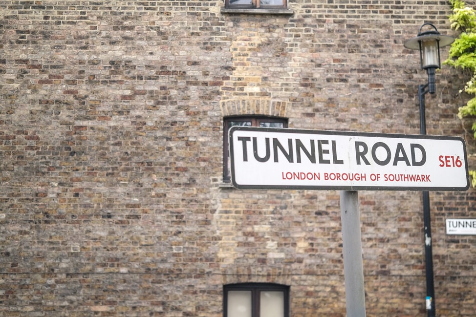The road leading to Brunel Museum near Bermondsey, London