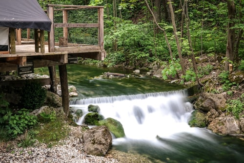 Waterfall at Garden Village Eco Resort, Lake Bled