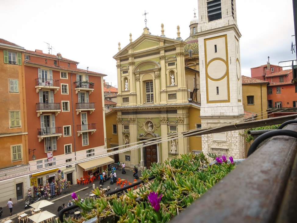 The view from our balcony for the Euros 2016 in Nice, France