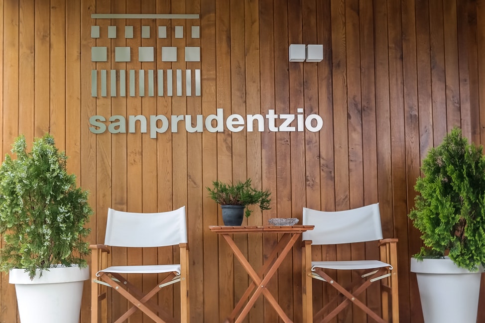 The entrance to Hotel San Prudentzio in Getaria, Spain