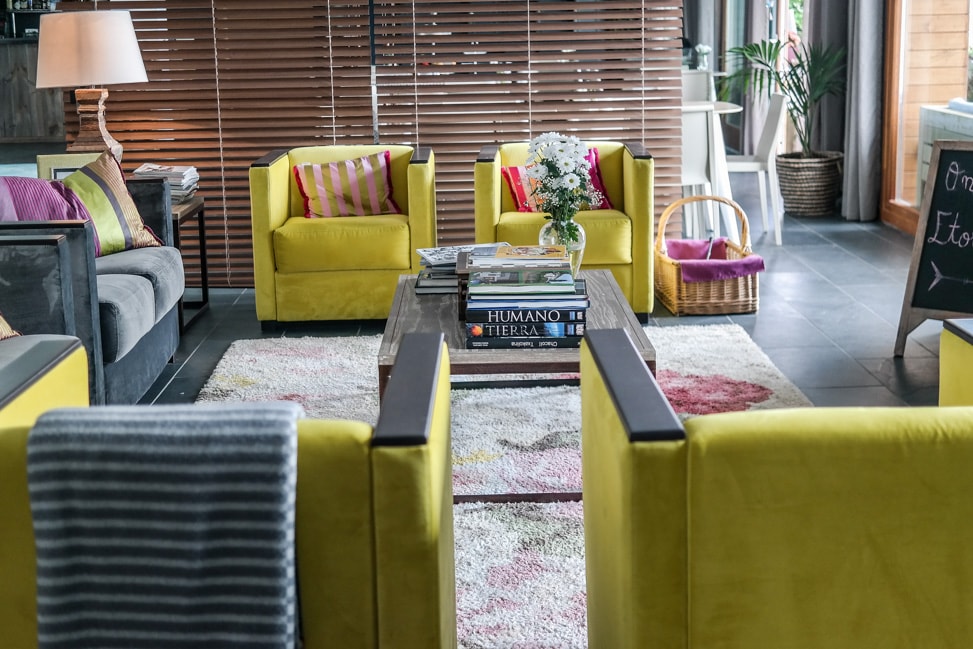 The lobby of the Hotel San Prudentzio in Getaria, Spain