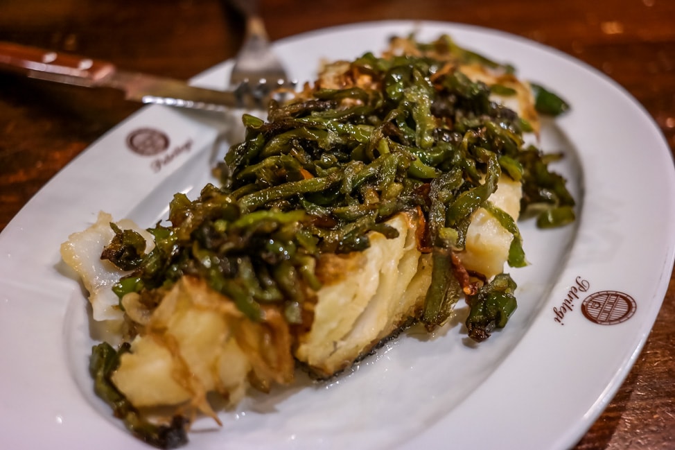 Fried salt cod at the Basque cider house