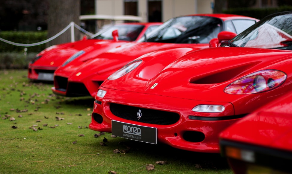 A lineup of Ferrari's, from the Italy town of Modena, a stop on our Italy road trip