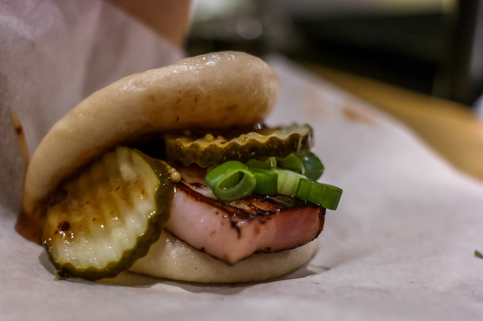 A pork bao at K25 in Stockholm, Sweden, one of the underrated European food markets