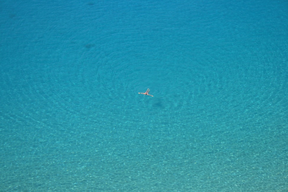 Nothing like the beautiful clear waters of the Mediterranean, part of our Italy road trip 