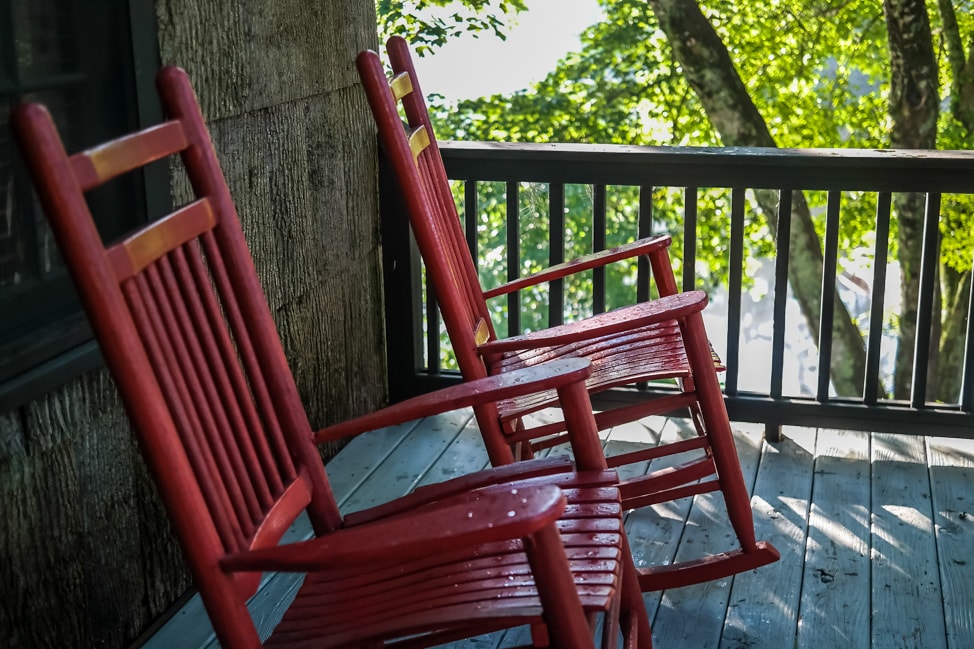 High Hampton Inn: front porch of our cottage