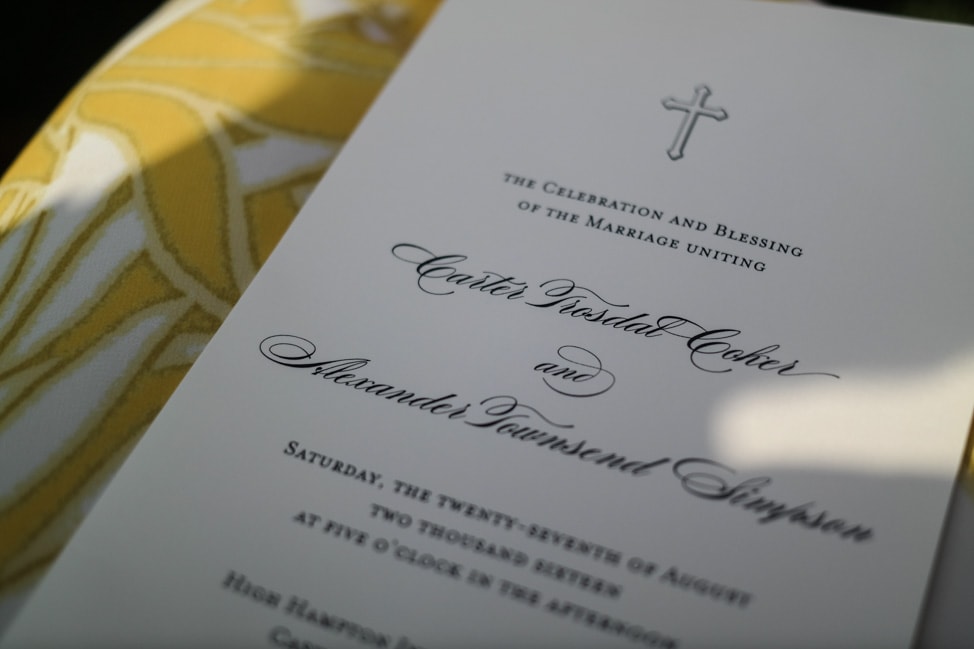 High Hampton Inn: the wedding ceremony program