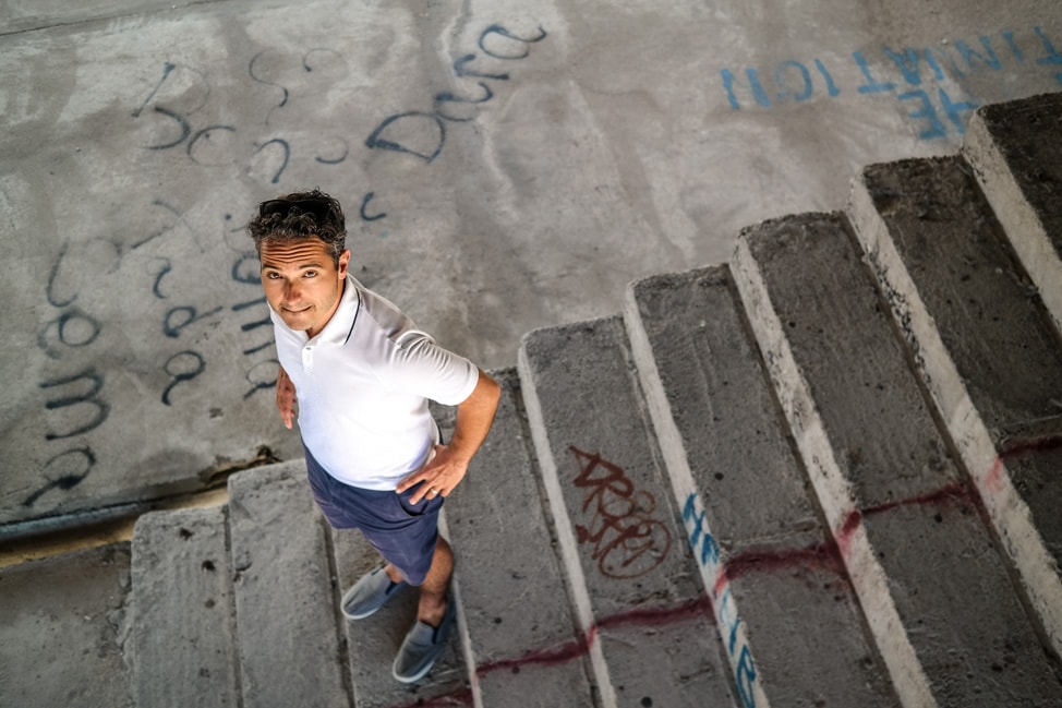 Mostar sniper tower: The main stairs