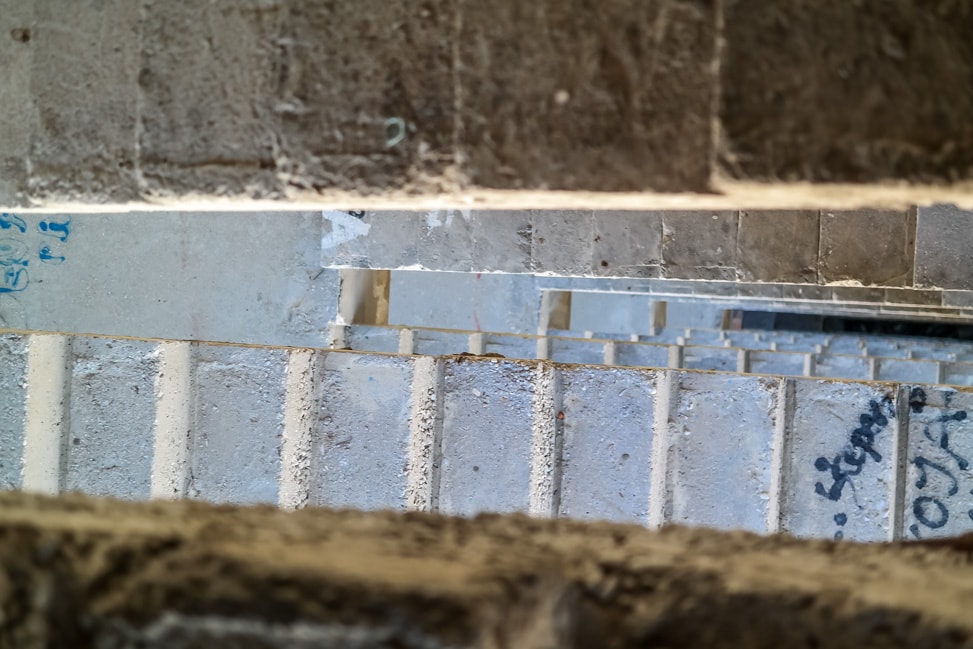 Mostar sniper tower: the exposed stairwell