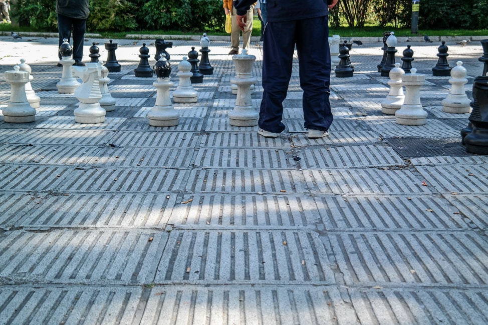 Sarajevo Bosnia: giant chess board in city center