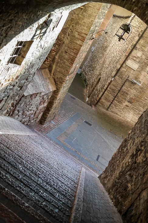 Assisi, Italy: some of the steep, stone steps throughout the town