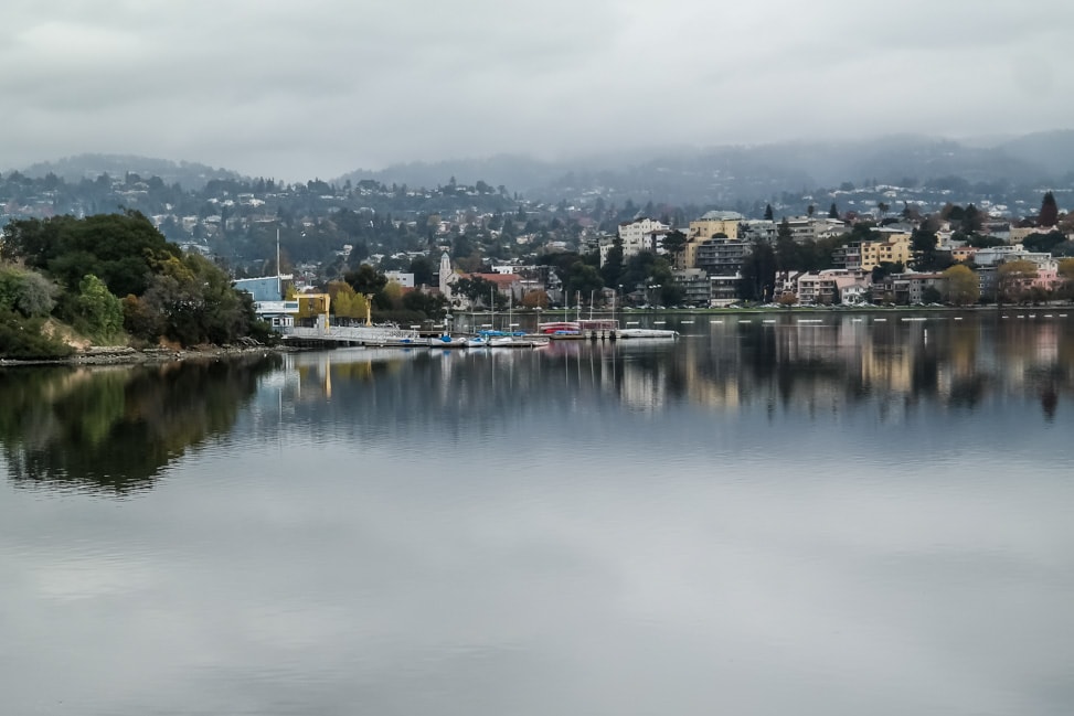 Downtown Oakland: the view across Lake Merritt