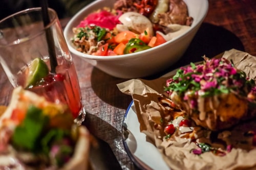 unique London restaurants: the spread at Bar Shawarma in Clerkenwell