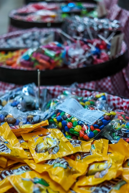 asheville weekend A candy display at Mast General Store 