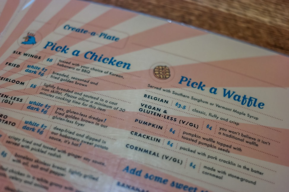The best West Asheville breakfast: the chicken and waffle options from King Daddy's