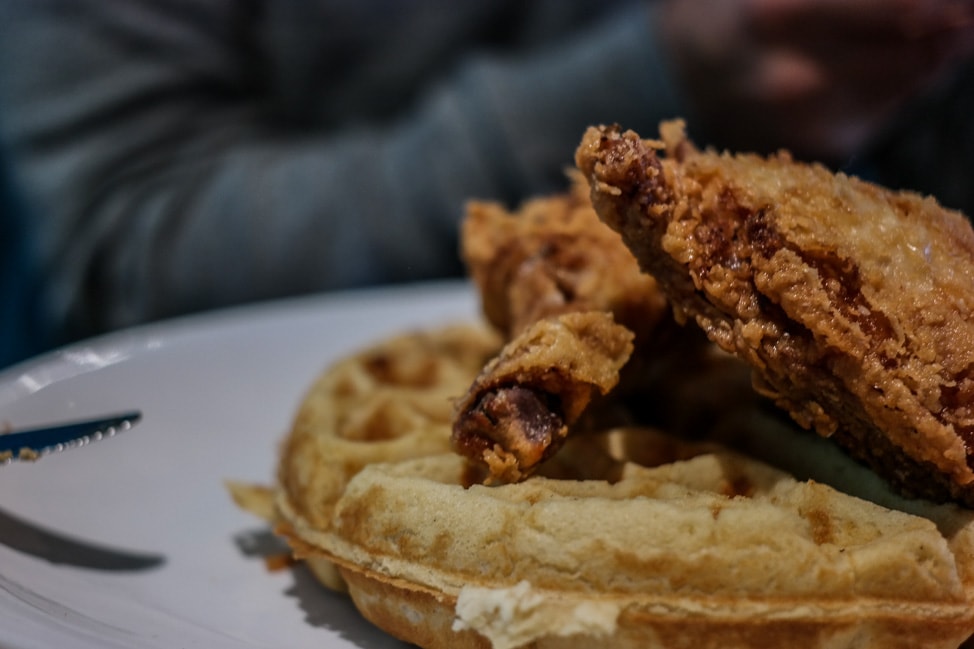 The best West Asheville breakfast: the chicken and waffles from King Daddy's