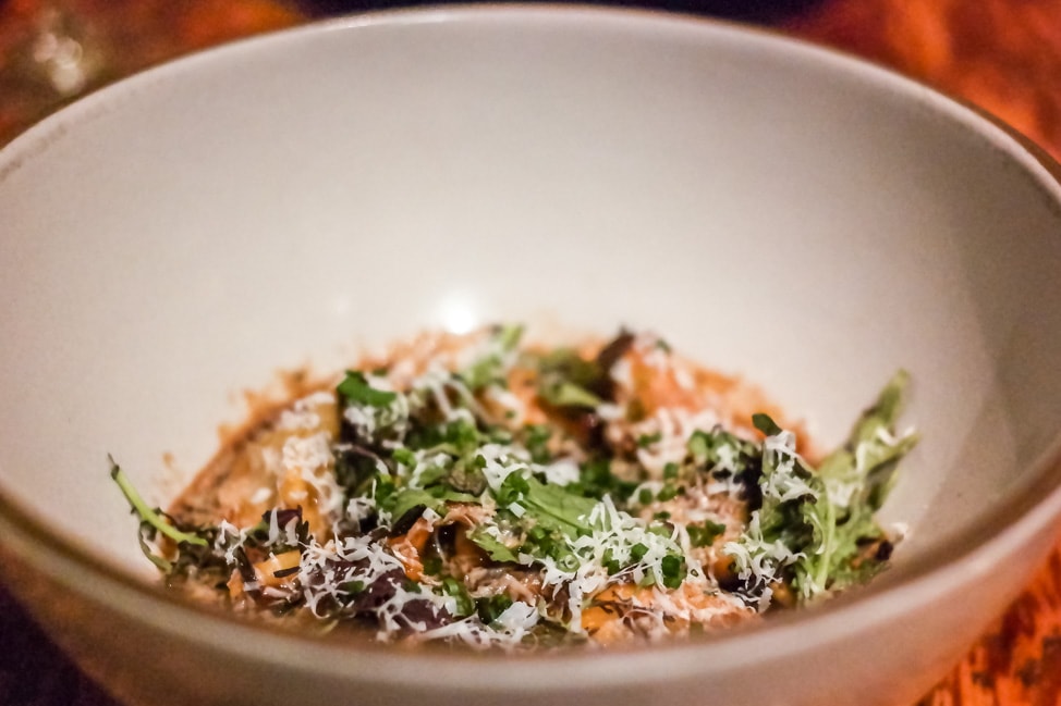 Aged Beef agnolotti, French onion soup, ricotta salt, at Rich Table, San Francisco