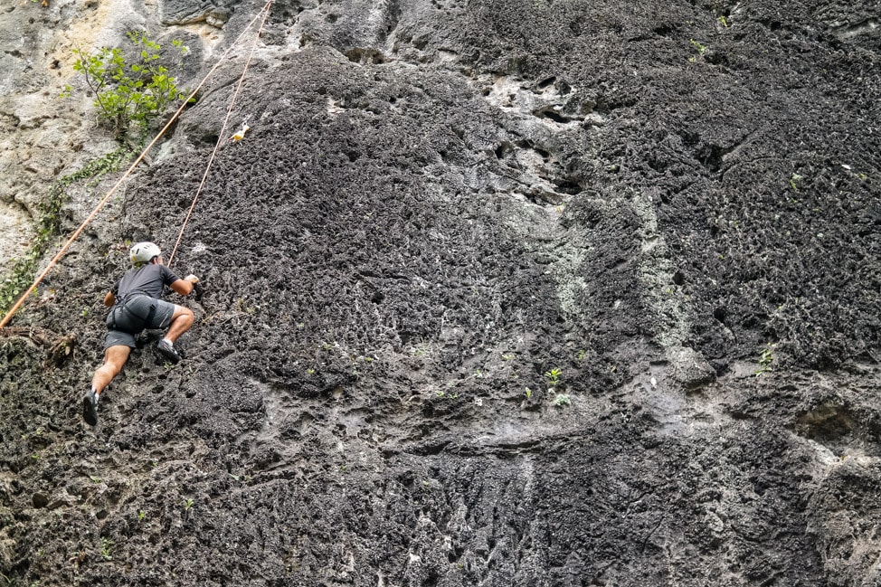 rock climbing at the Alila Yangshuo