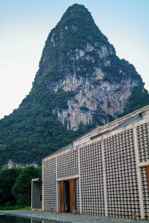 view of the Karst mountains from Alila Yangshuo