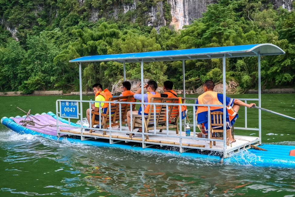 bambo raft on a Li River cruise