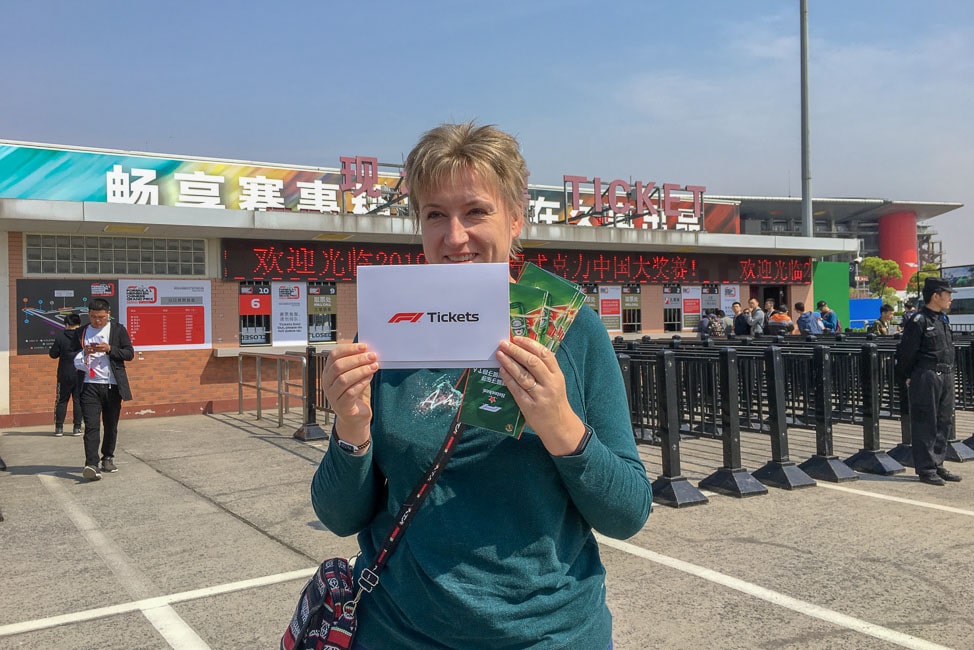 Ticket pickup at F1 Shanghai Chinese Grand Prix