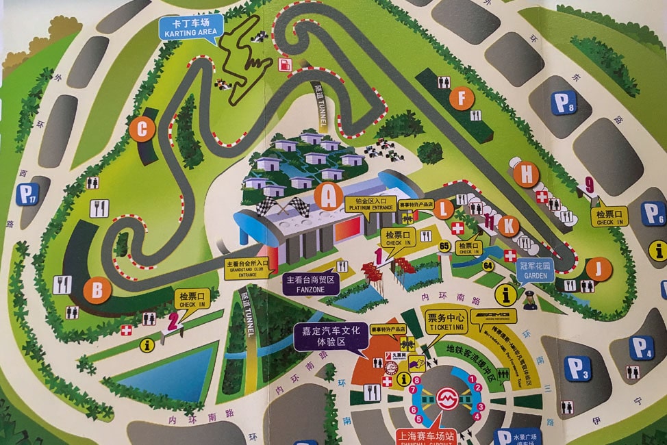 Circuit map of F1 Shanghai Chinese Grand Prix