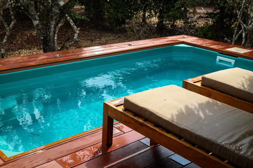 Yala Safari: Our very own plunge pool at Chena Huts